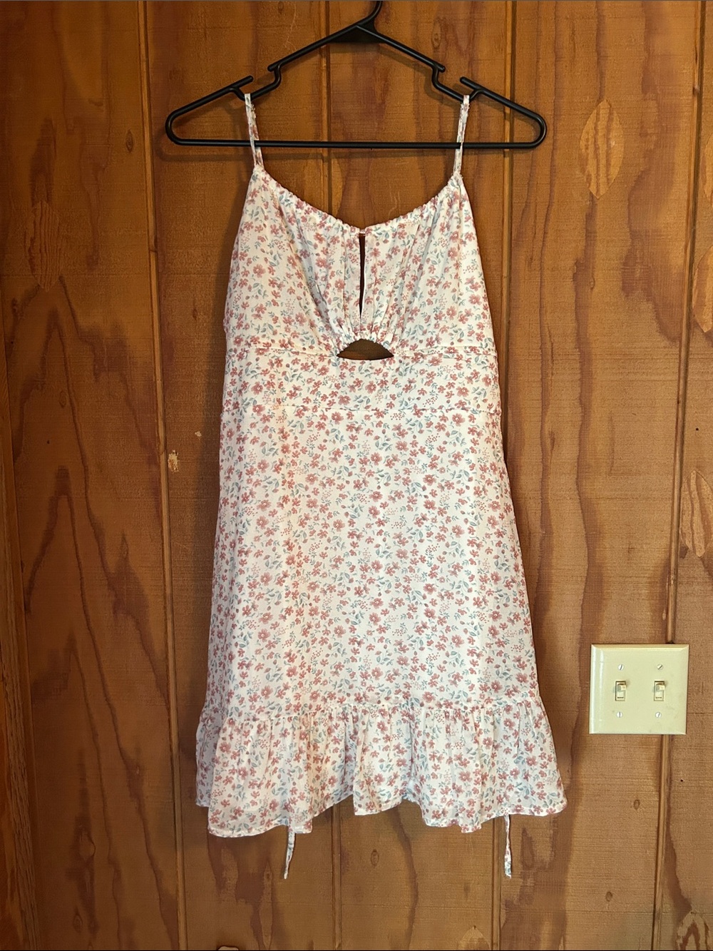 Papaya White Mini Dress with Pink Floral Print